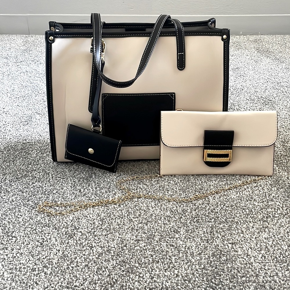 Beige bag set of 3 pieces